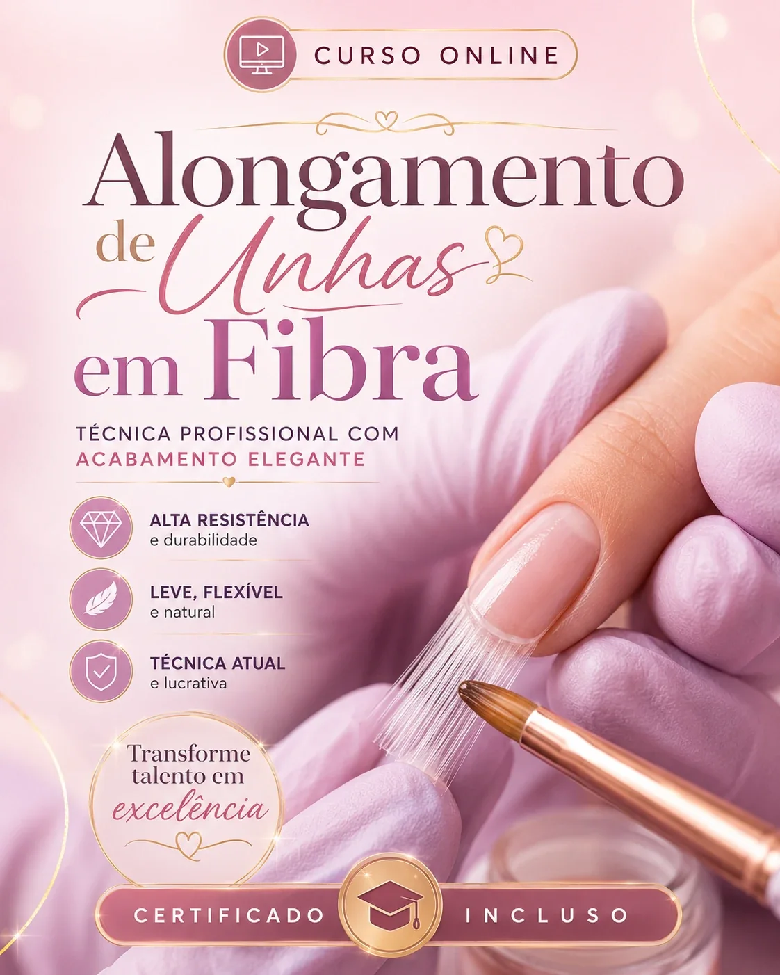 Alongamento de Unhas em Fibra