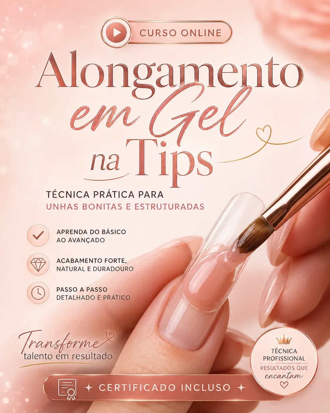 Alongamento em Gel na Tips